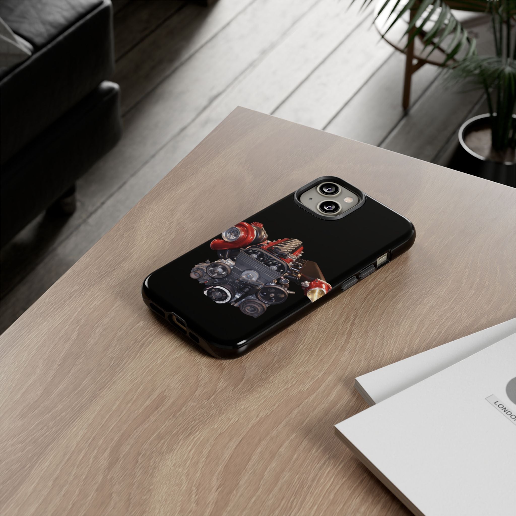 2JZ Phone Case — Black Tough Car Motor Illustration