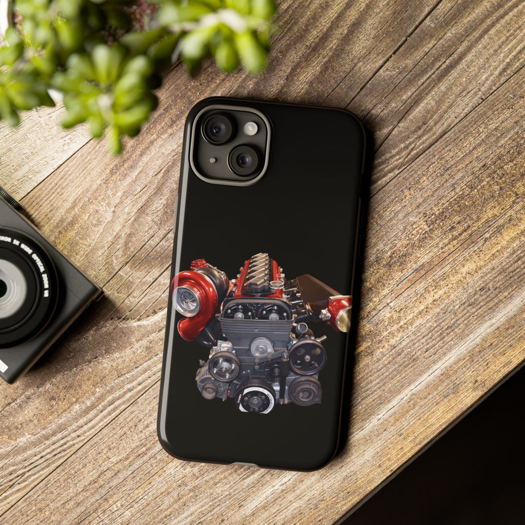 2JZ Phone Case — Black Tough Car Motor Illustration